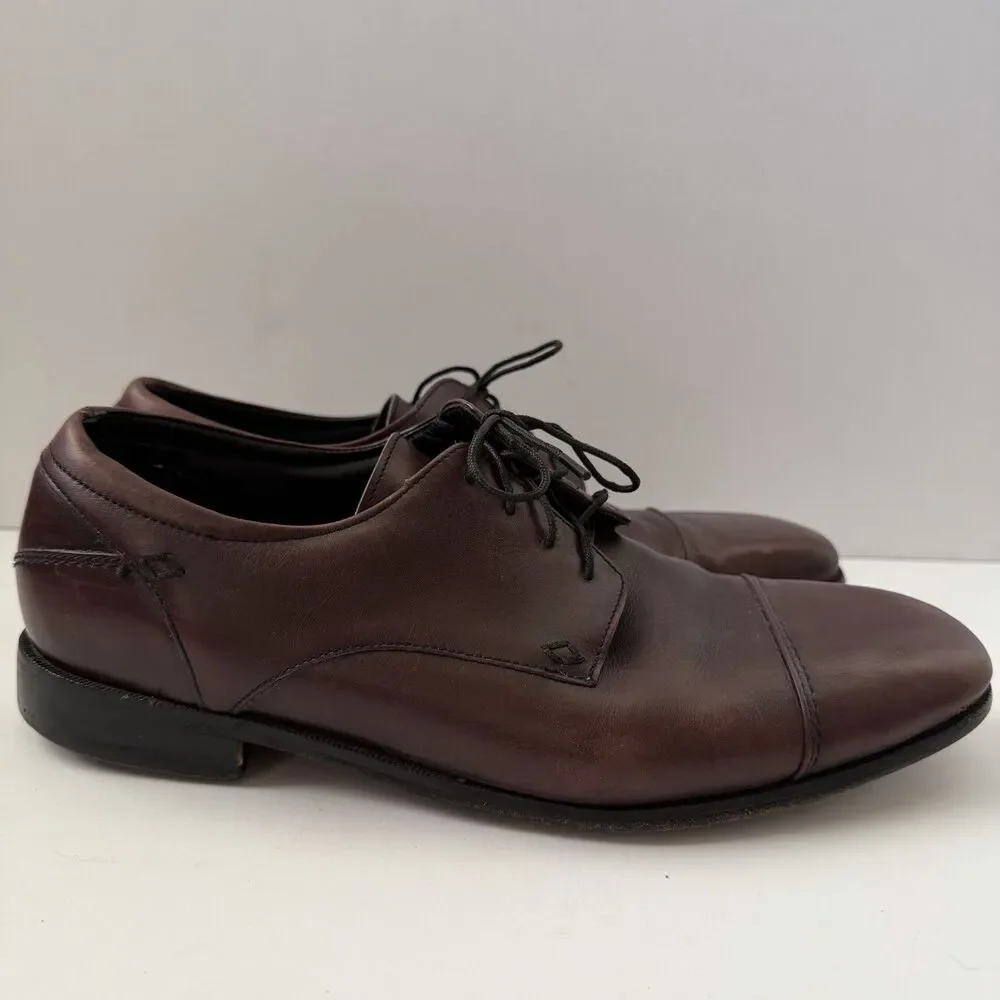 Florsheim Men’s 10.5 D Burgundy Leather Cap Toe Oxford Dress Shoes 18358